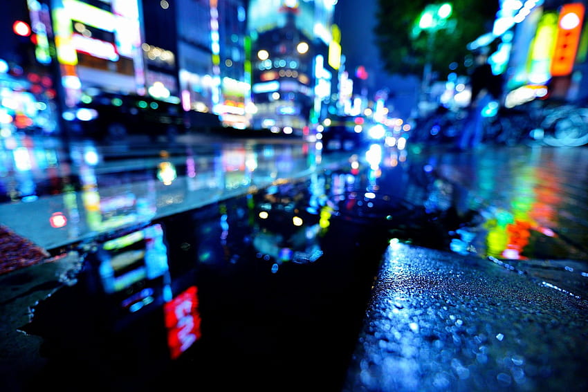 wet water night the city lights rain street Japan Tokyo [2048x1367] for your , Mobile & Tablet, tokyo anime night HD wallpaper