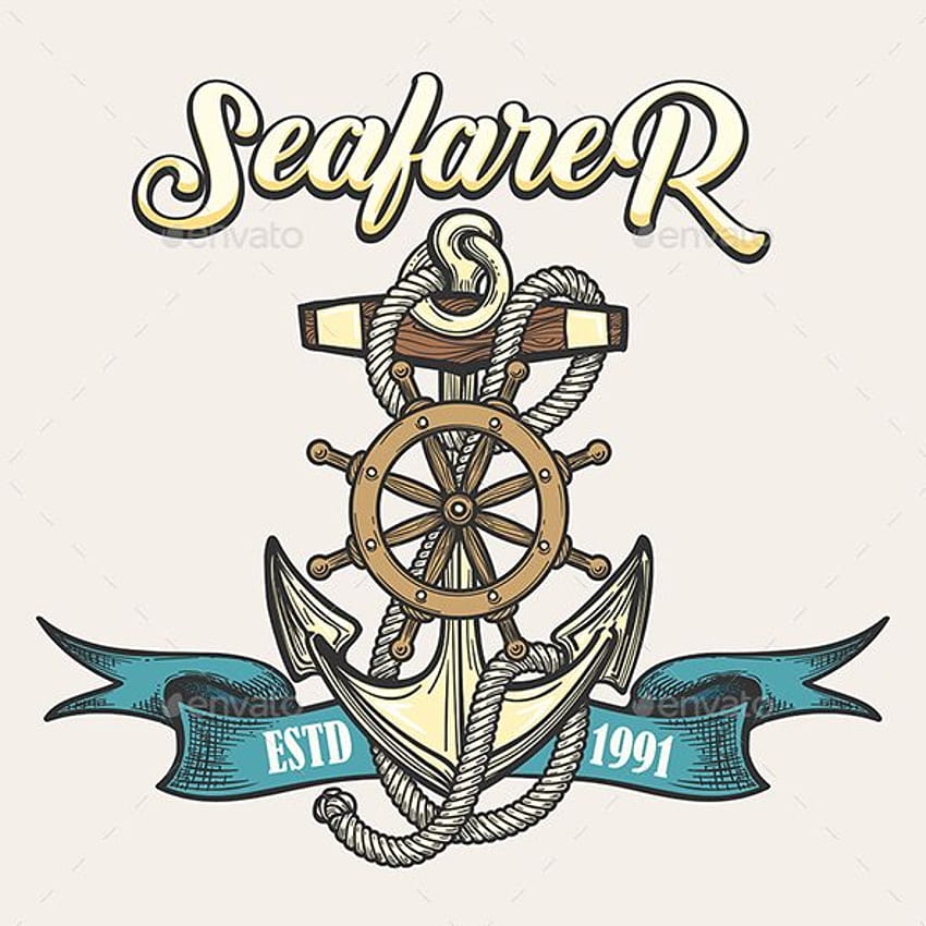 Банери, банери, дизайни на татуировки от GraphicRiver, мореплавател HD тапет за телефон