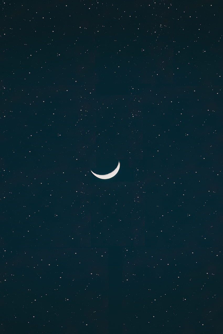 Półksiężyc, natura i księżyc na Androida Tapeta na telefon HD