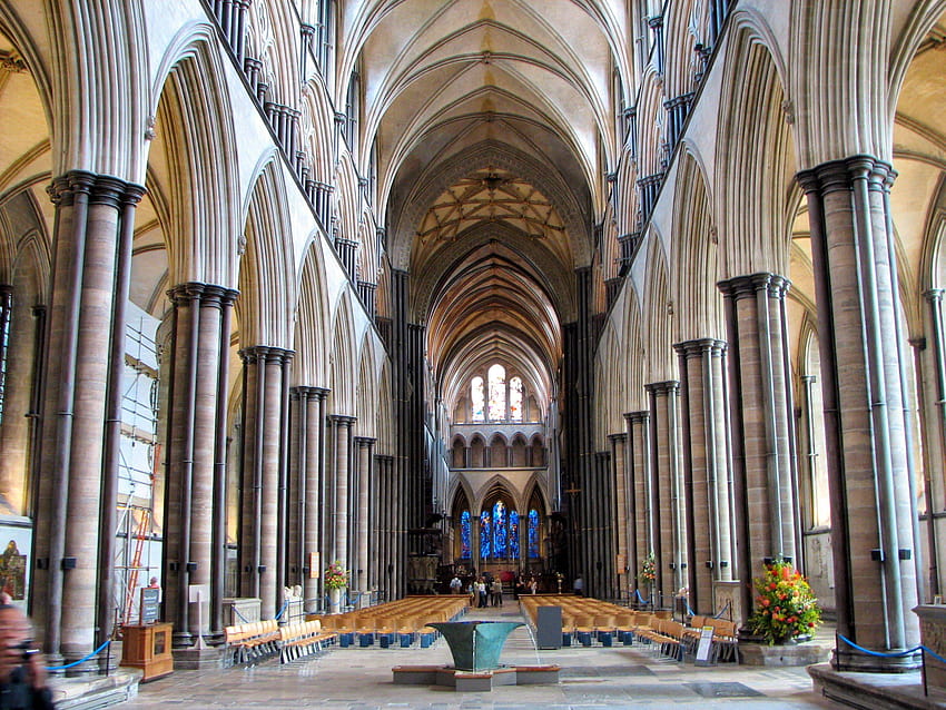 Inside the Salisbury Cathedral, Salisbury, England. The HD wallpaper
