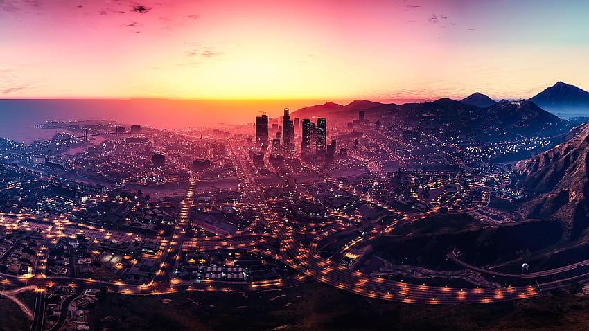 Vista de la ciudad de Los Santos Gta V, mapa de gta v fondo de pantalla