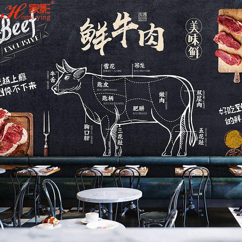 Hot Pot Restaurant Beef Restaurant Fat Cow Split Blackboard Chalk Hand HD phone wallpaper