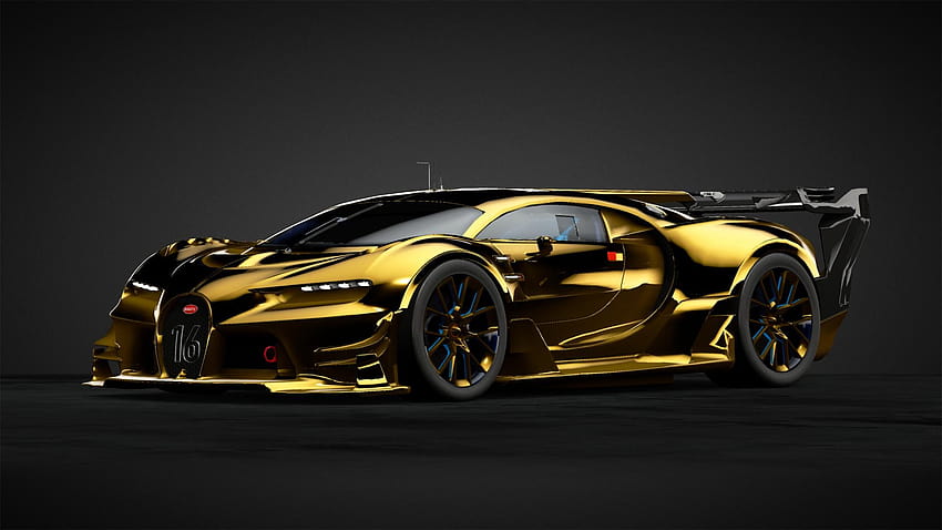Gold Bugatti posted by Sarah Thompson, golden car HD wallpaper
