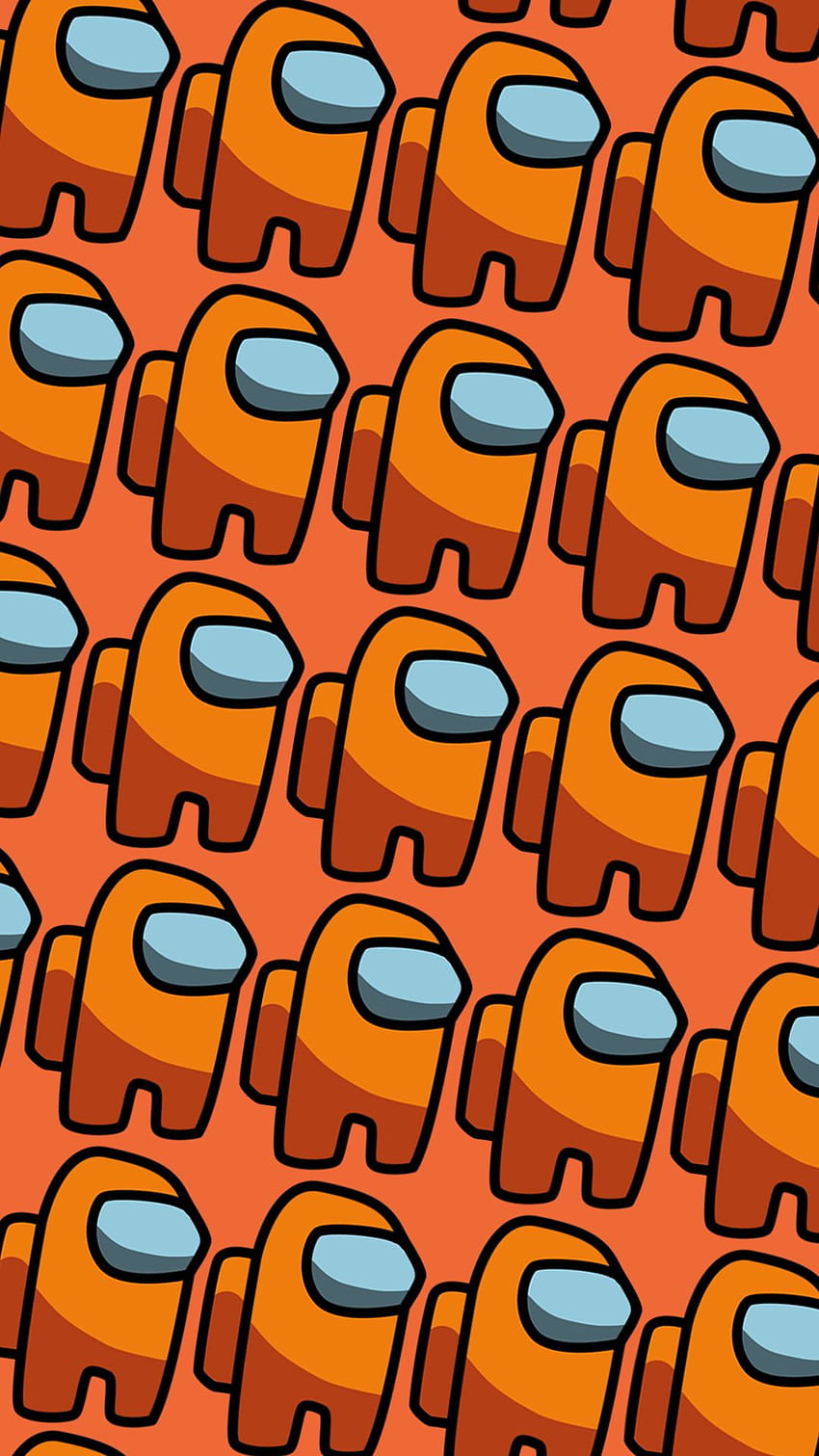 Orange Among Us, orange crewmate HD phone wallpaper