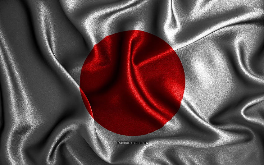 Japon bayrağı, ipek dalgalı bayraklar, Asya ülkeleri, ulusal semboller, Japonya Bayrağı, kumaş bayraklar, Japonya bayrağı, 3D sanat, Japonya, Asya, Japonya 3D bayrağı, 3840x2400 çözünürlüklü. Yüksek HD duvar kağıdı