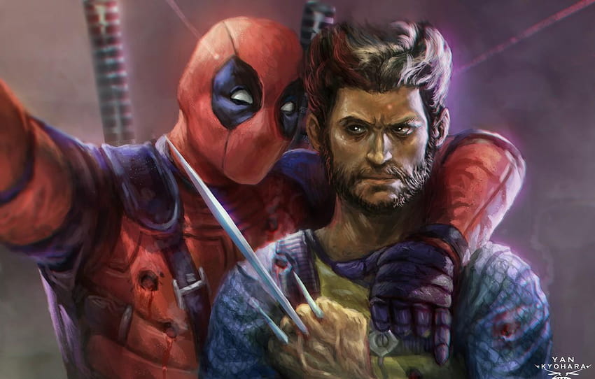 Sword, Wolverine, Wolverine, Deadpool, Marvel, Deadpool, deadpool vs wolverine HD wallpaper