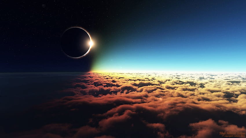 High Altitude Eclipse HD wallpaper