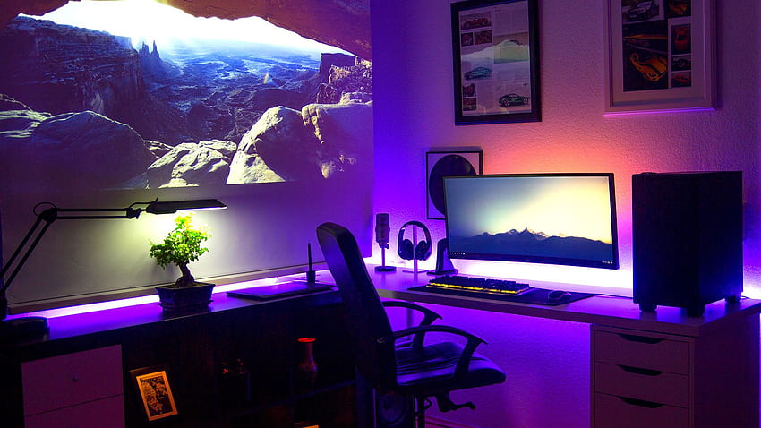 Gaming Setup posted by Michelle Sellers, retro room pc HD wallpaper