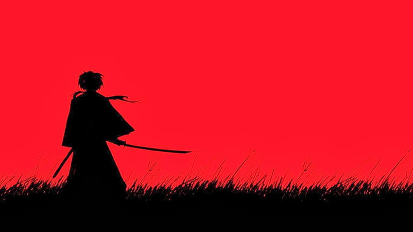 Red Samurai Art HD wallpaper
