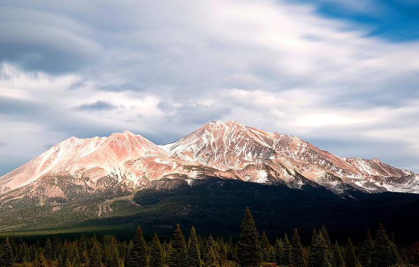 USA, California, The cascade mountains, stratovolcano, Mount Shasta, mount Shasta , section природа HD wallpaper