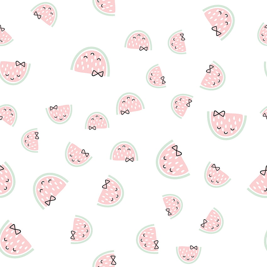 Seamless backgrounds with pink watermelon slices. Cute fruit pattern. Summer food vector scandinavian illustration. Design for baby textile, web, fabric and decor 2159974 Vector Art at Vecteezy, cute summer food HD phone wallpaper