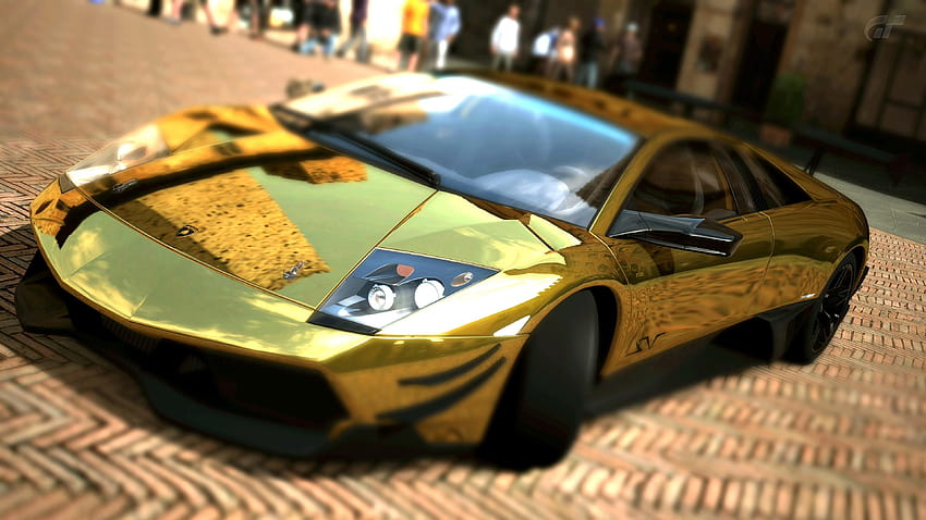 Beautiful Popular Golden Color Lamborghini Luxury Car, golden cars HD wallpaper