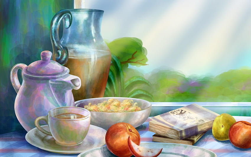 PSD Food illustrations 3168 afternoon tea time HD wallpaper