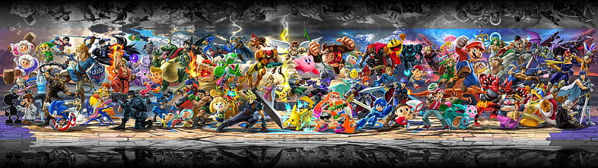 Banner Smash Bros 3840x1080 fondo de pantalla