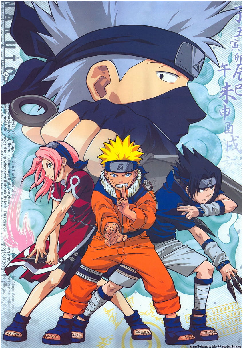 Naruto e sasuke e kakashi desenho