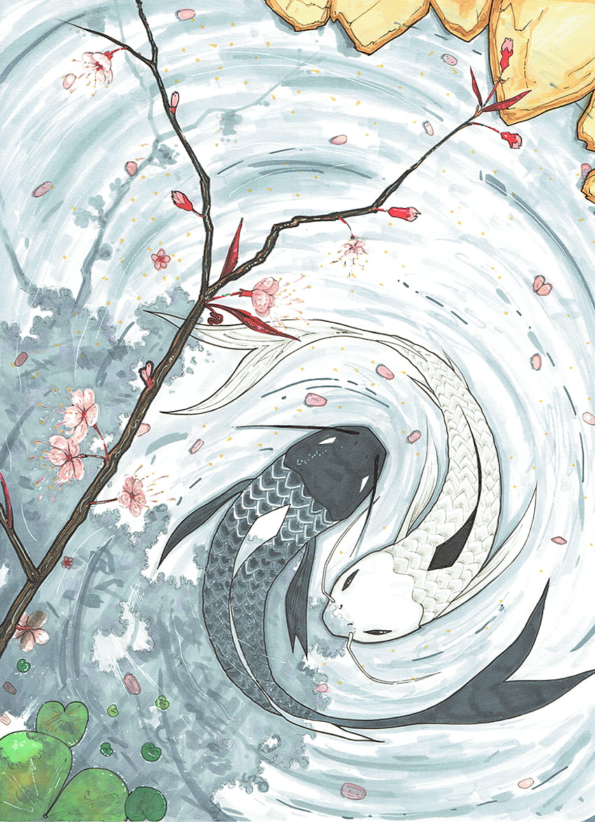 Avatar Yin And Yang Minimalist 게시자: Ryan Cunningham, 아바타 물고기 HD 전화 배경 화면
