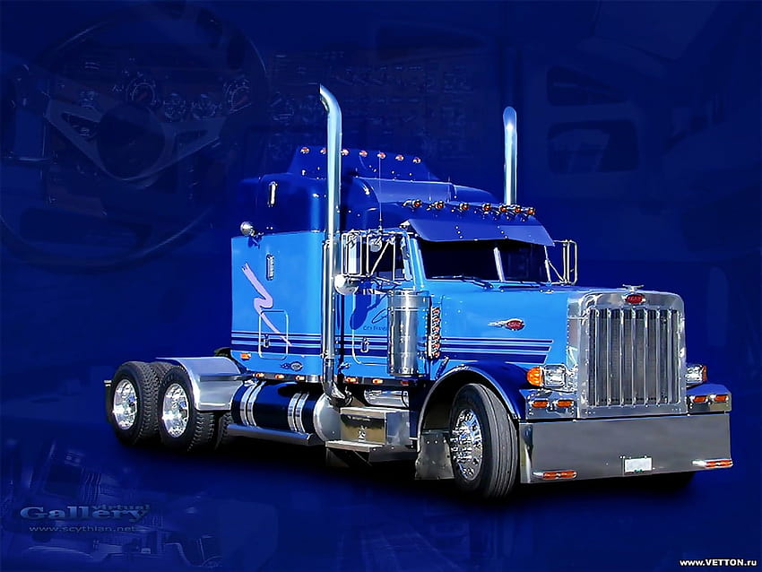 Trailer Truck, blue trucks HD wallpaper