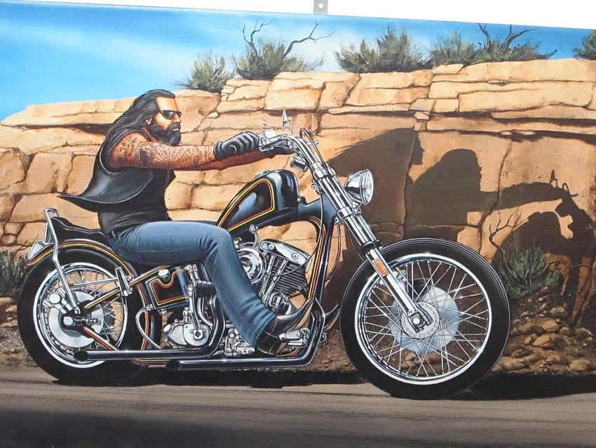 Buy Matted Motorcycle Art Print Ghost by David Mann Titled Ghost Online in  India  Etsy