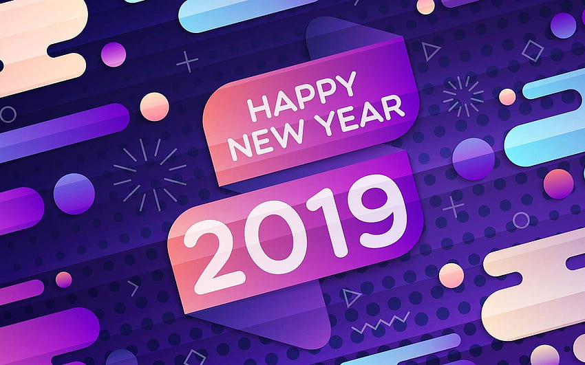 Fondos de pantalla Feliz Año Nuevo 2019, colores, diseño. 1920x1200, ano nuevo 2019 HD wallpaper