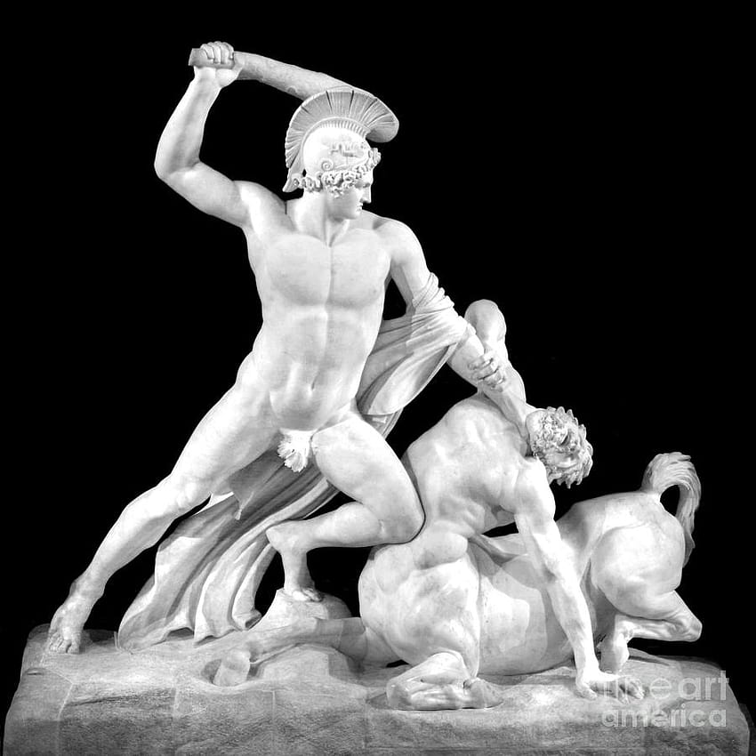 Tezeusz zabijający centaura, Antonio Canova, wykres Douglasa Taylora Tapeta na telefon HD