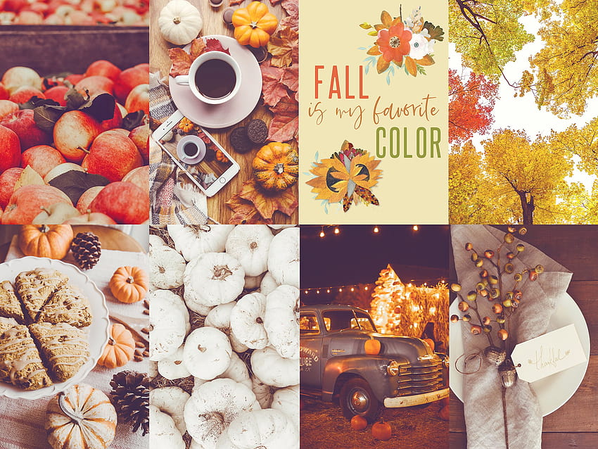 40 pièces feuilles d'automne vacances d'automne Vintage Halloween mur esthétique C - parodie Art Prints, collage esthétique automne Fond d'écran HD
