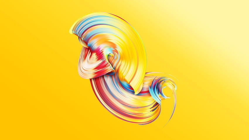 3D & Abstract Paintwave Pink, yellow HD wallpaper