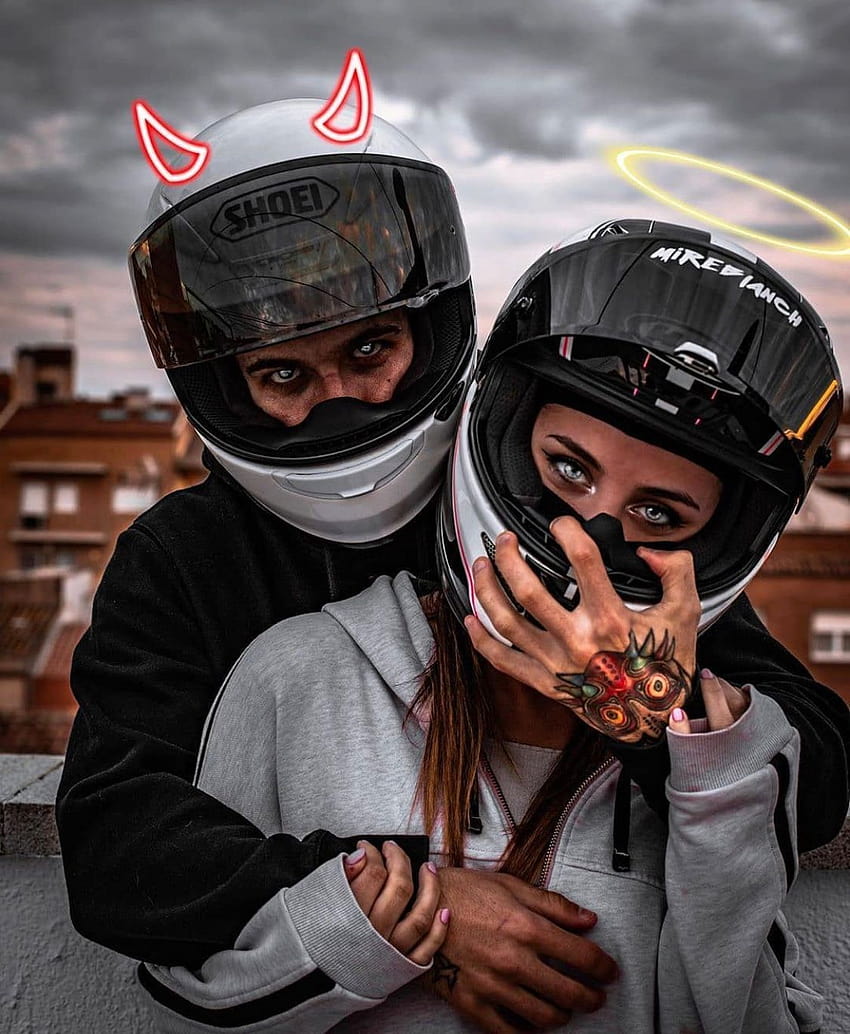 Evil Love ❤️, biker couples HD phone wallpaper