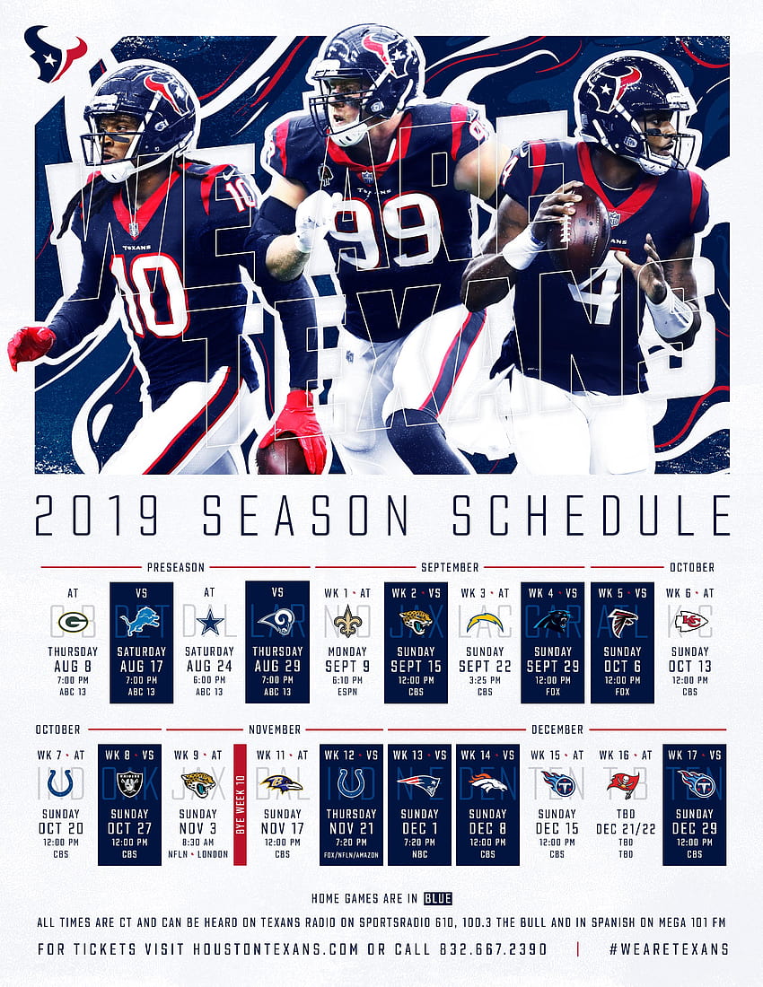 Houston Texans 2019 Desktop PC City NFL Schedule Wallpaper