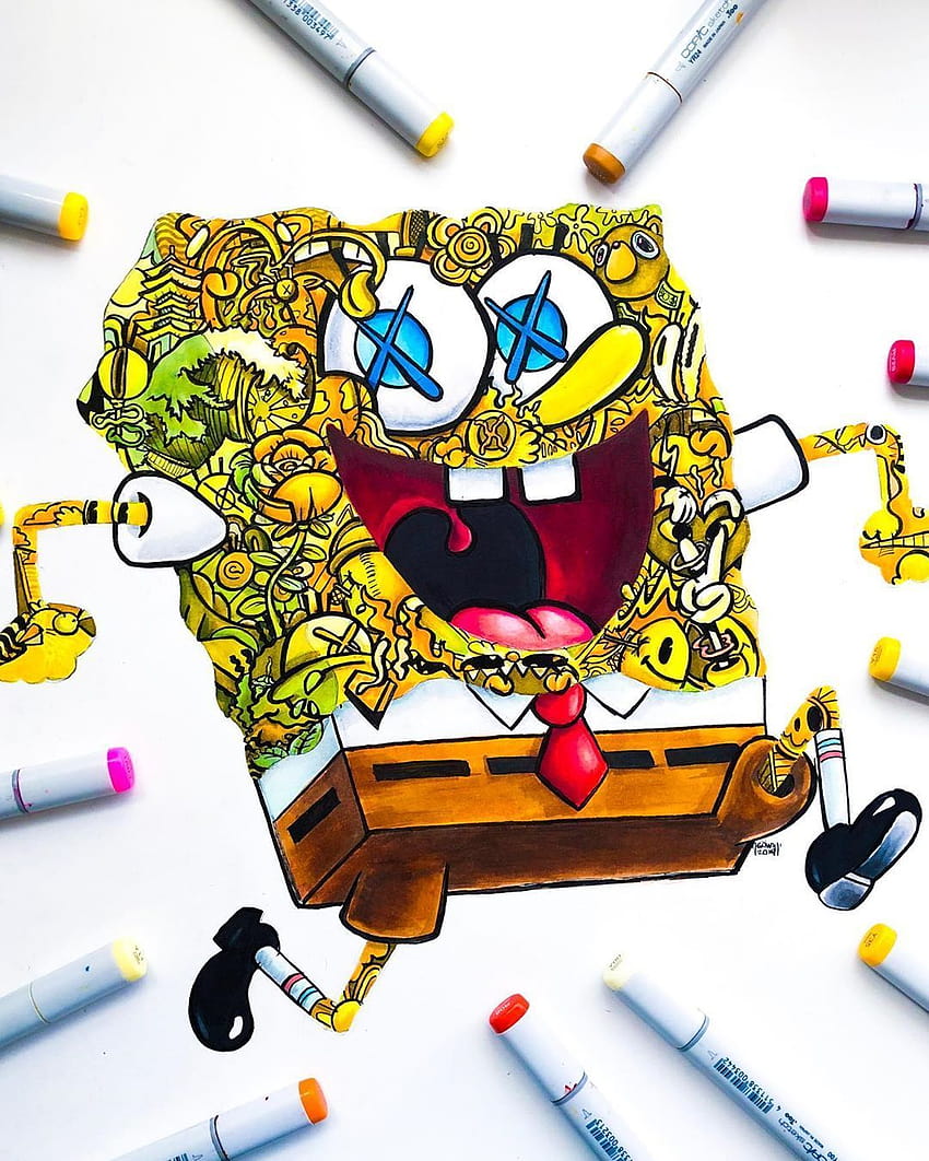 Gawx Art di Instagram: “Baru saja menyelesaikan orat-oret spongebob dan OOOF wallpaper ponsel HD