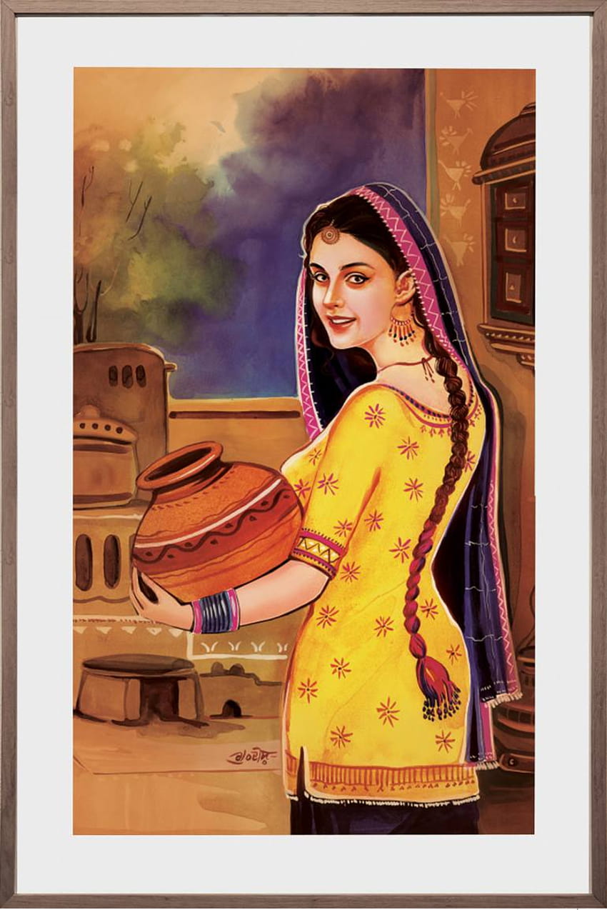 Saatchi Art Punjabi Mutiyar Painting By Artist Gurdish, punjabi culture HD phone wallpaper