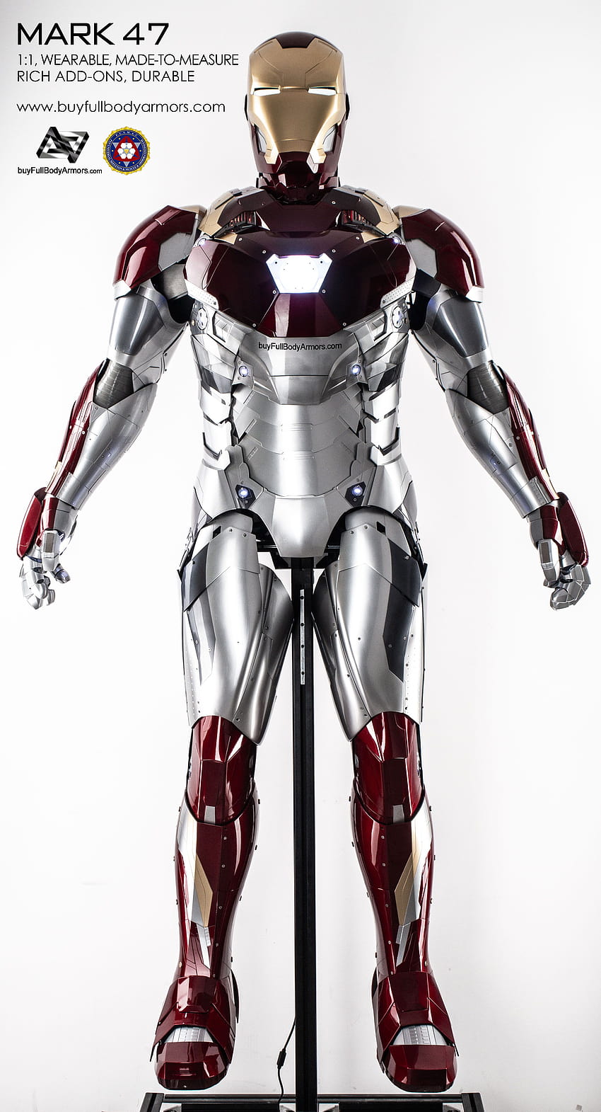 DISFRAZ DE ARMADURA WEARABLE IRON MAN MARK 47 XLVII: el mejor robot de iron man usable fondo de pantalla del teléfono