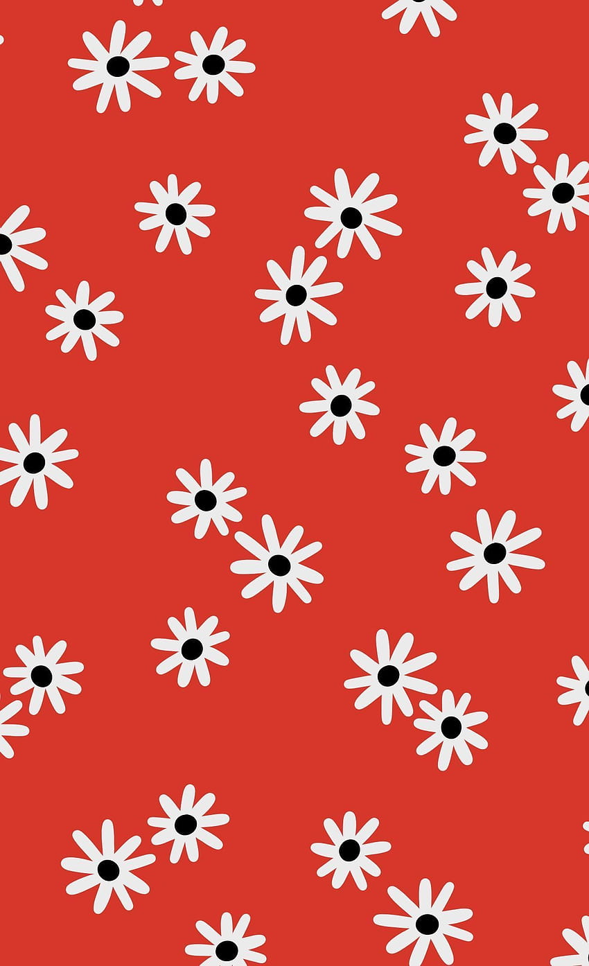 Ditsy Daisies Mini Print Red in 2020, red print HD phone wallpaper