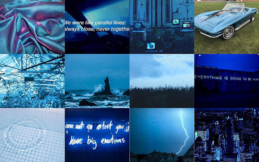 Everything Was Blue, Blue Aesthetic, Laptop Backgrounds reblog, collage winter laptop HD wallpaper