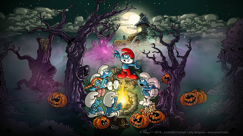 Get your original Smurfs' Village Halloween here!, halloween village HD wallpaper