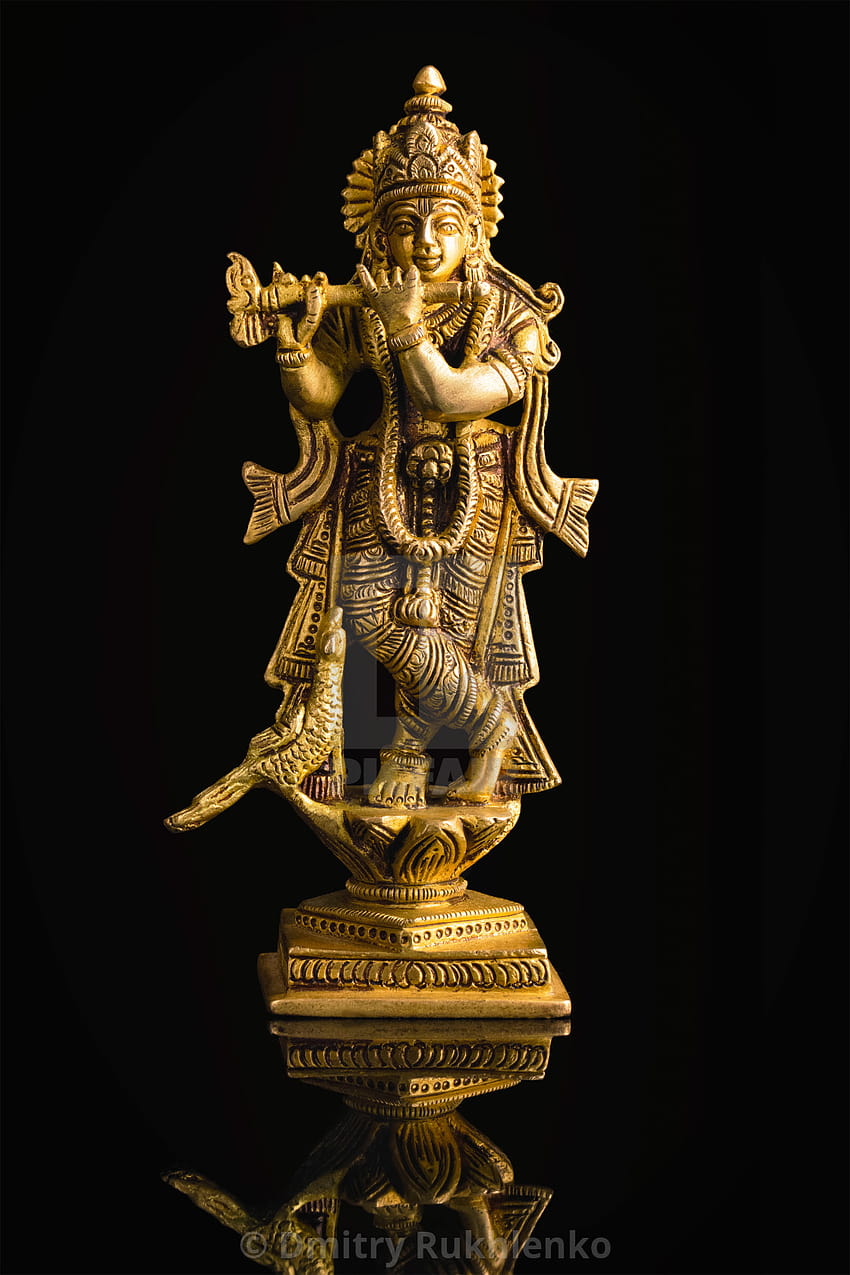 Patung Krishna berwarna putih, patung wallpaper ponsel HD