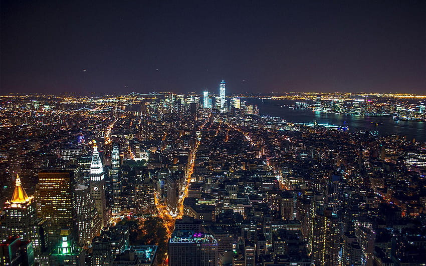 Manhattan Night Skyline HD wallpaper | Pxfuel