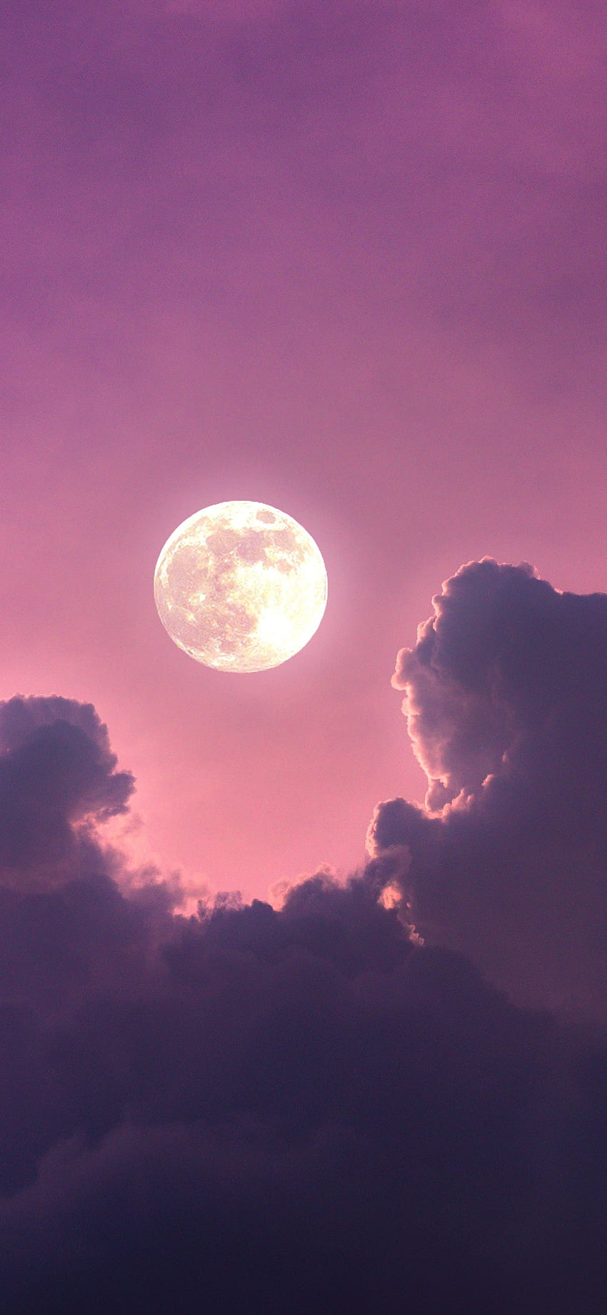 Full moon , Clouds, Pink sky, Scenic, Aesthetic, Nature, moon iphone aesthetic HD phone wallpaper
