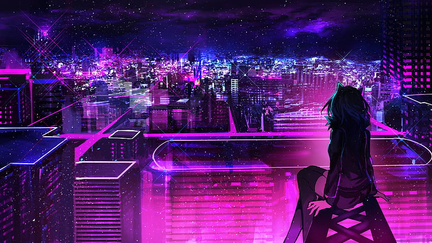 Night City Anime Scenery Buildings 62586 [1920x1080] for your , Mobile ...