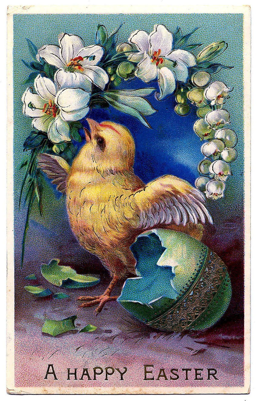 Clipart de Pâques vintage, poussins de Pâques Fond d'écran de téléphone HD