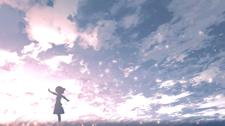 3840x2160 Anime Girl, Silhouette, Anime Landscape, Clouds, Scenic, Loli for U TV, anime girl silhouette HD wallpaper
