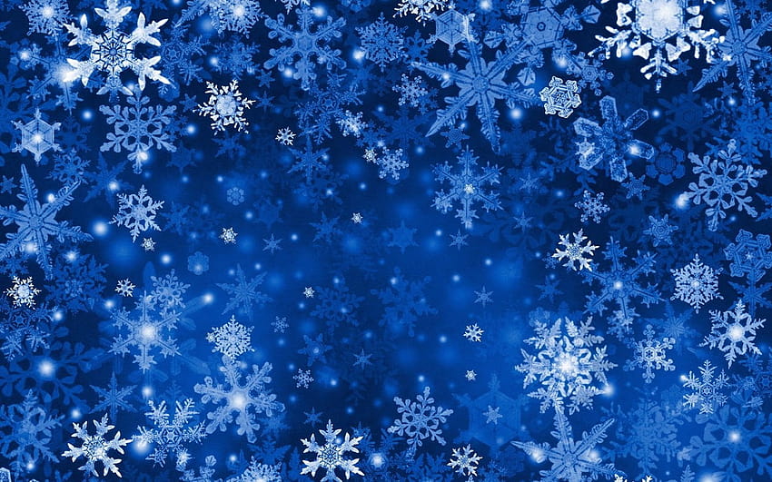 Blue Snowflake, winter pattern computer HD wallpaper