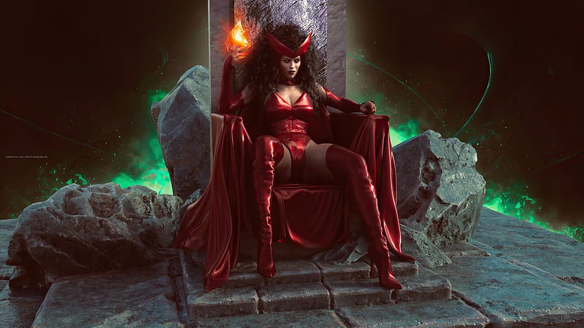 : Scarlet Witch, superhero, cosplay, ArtStation, Marvel Girl 3840x2160 HD wallpaper