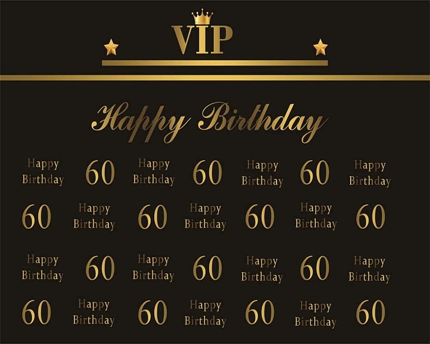 Amazon: AO Hintergrund zum 60. Geburtstag, 3 x 2,4 m, für Männer und Frauen, VIP-Muster, goldene Krone, schwarze Hintergründe für Grafik, Großvater, alte Damen, Sixty Bday, Party-Dekoration, Studio-Requisiten: Elektronik HD-Hintergrundbild