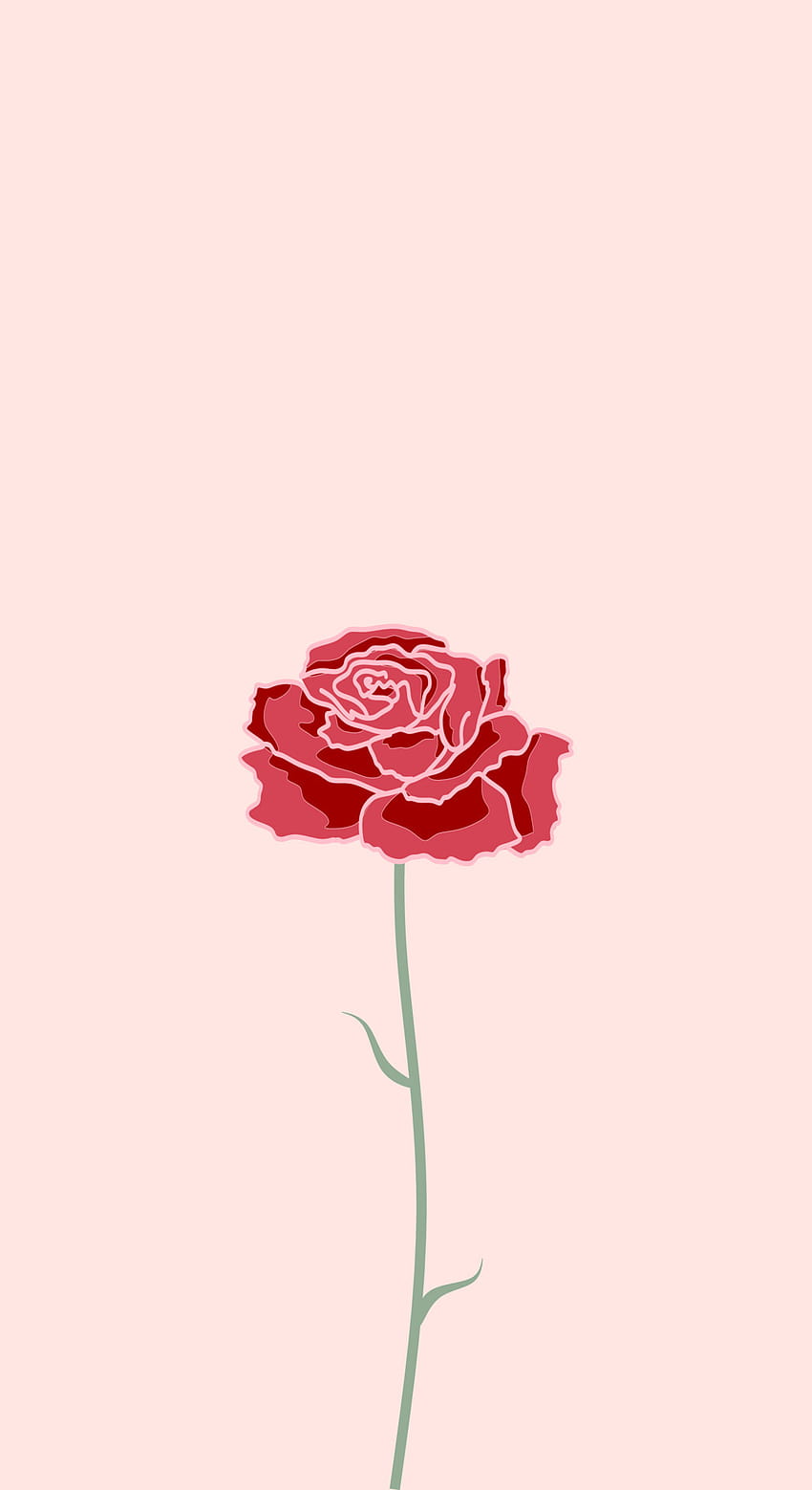 バラの花をデザインしたフラット スタイルの美しい夏のベクトル イラスト。 ロマンチックな審美的な自然の植物の背景。 携帯電話のスクリーン セーバーのテーマ、ロック画面、および . 4870663 ベクター アート HD電話の壁紙