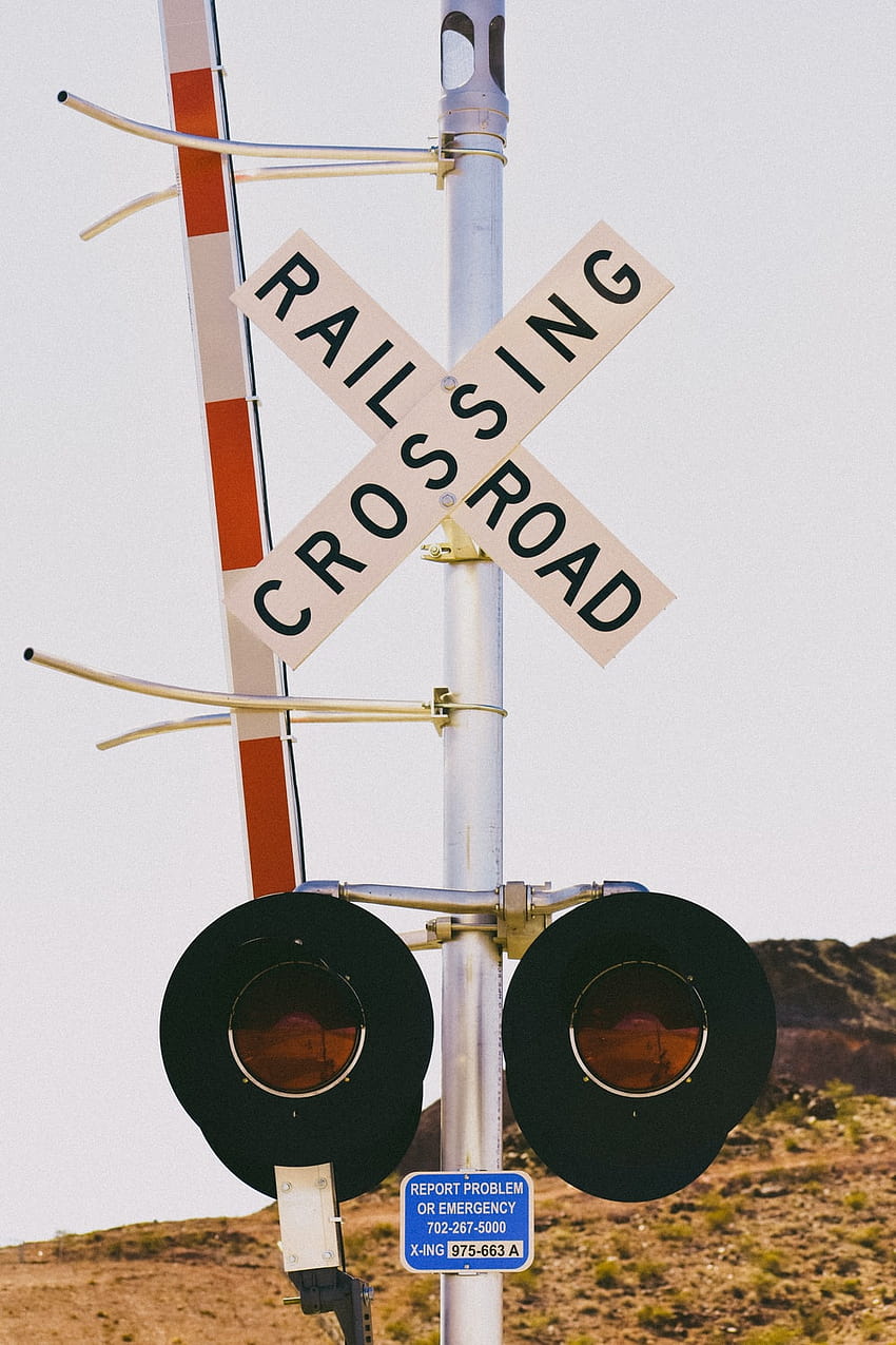 railroad crossing sign HD phone wallpaper