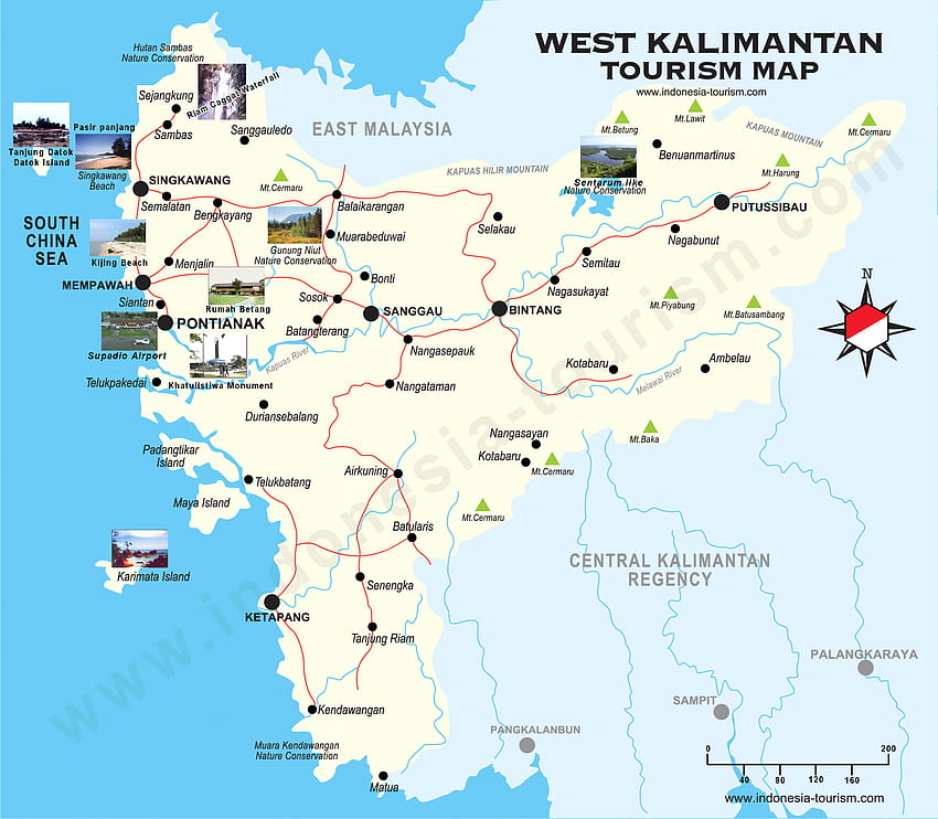 Mapa de Borneo Occidental fondo de pantalla