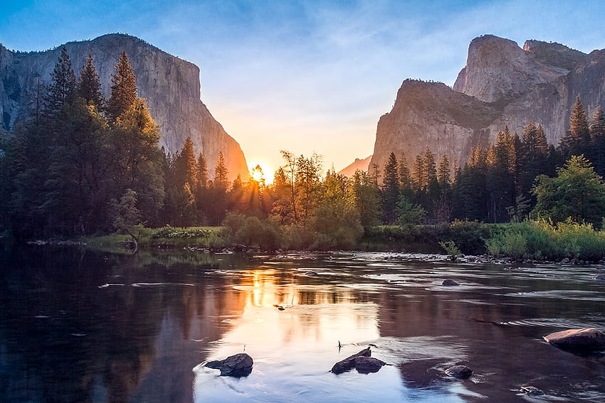 Amanecer en Yosemite [1200x800] [OC] : EarthPorn, amanecer en el valle de yosemite fondo de pantalla