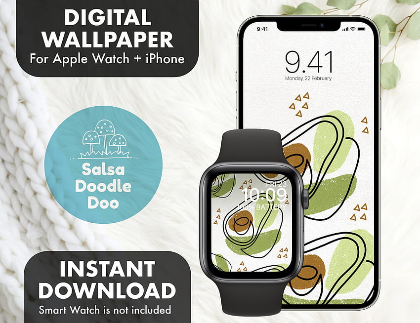 Ensemble Apple Watch et Iphone Tropical Avocado Fresh Fond d'écran HD