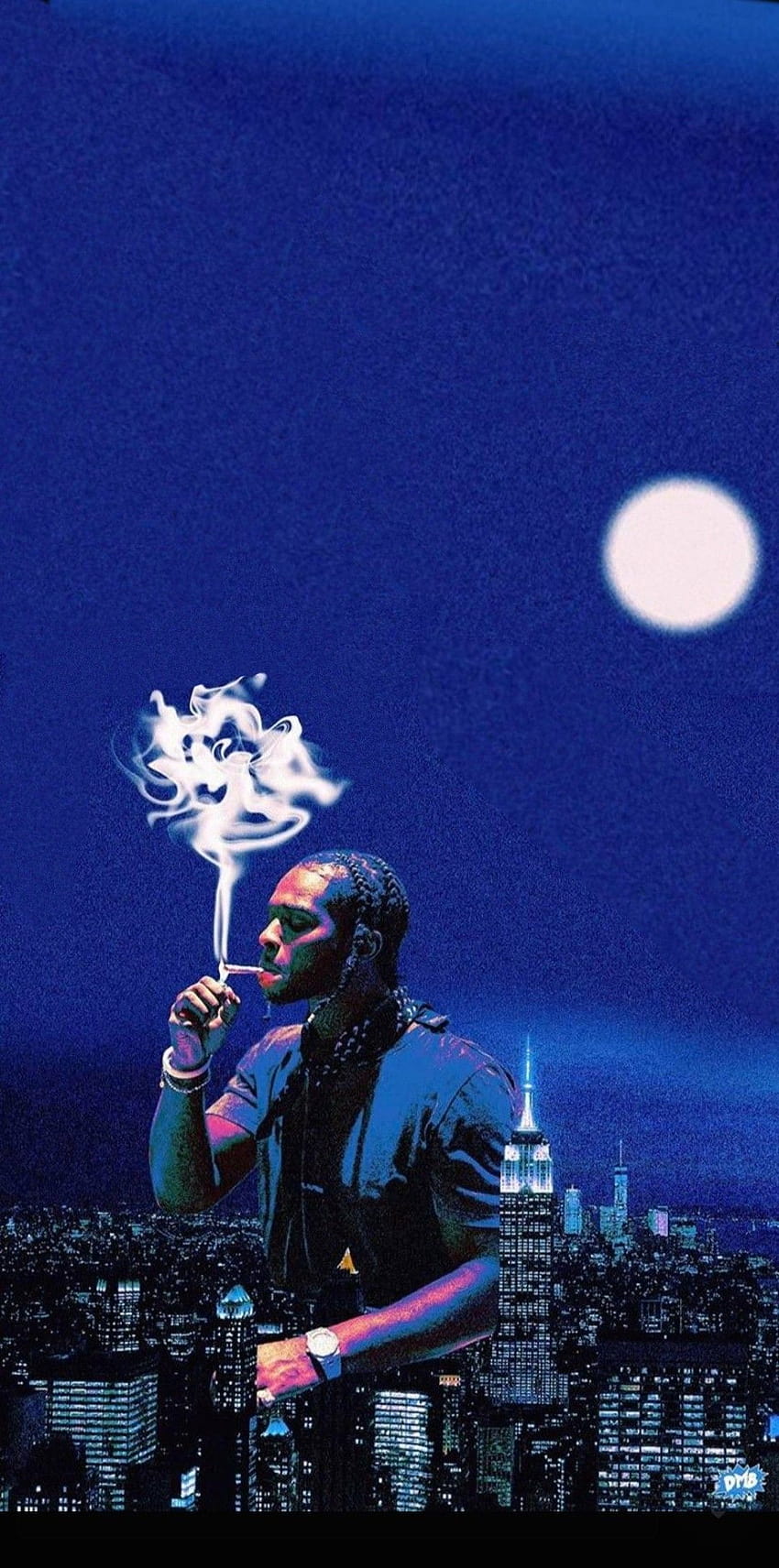 Pop Smoke, schieße nach den Sternen, ziele auf den Mond HD-Handy-Hintergrundbild