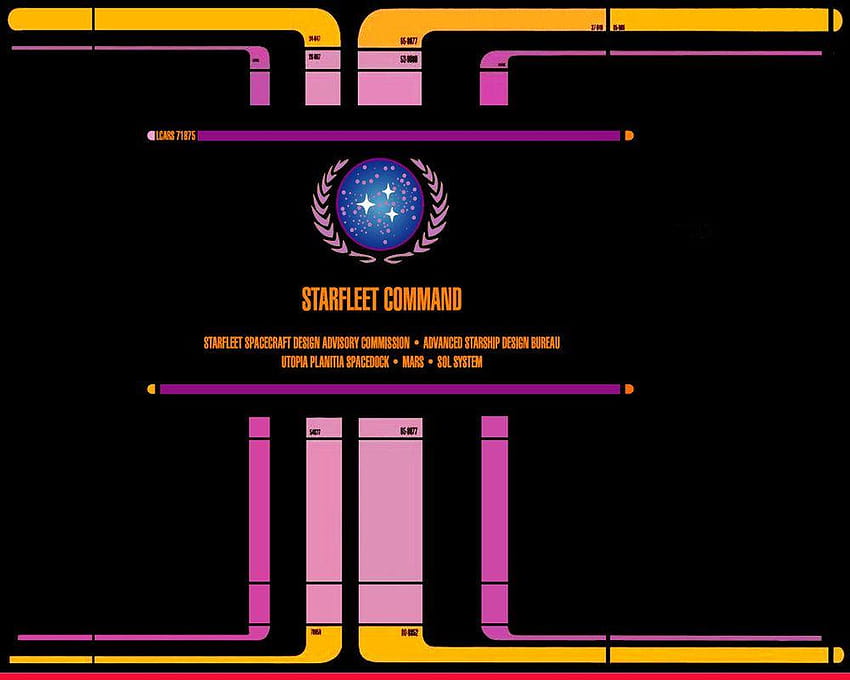 Star Trek LCARS Starfleet от Unimmatrix, командване на звездния флот HD тапет